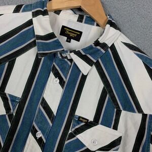 Seager Amarillo Shirt Men's XL Western Stripe Short Sleeve Twill Rodeo NWT